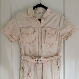 Cream Nordstrom Button Down Coveralls